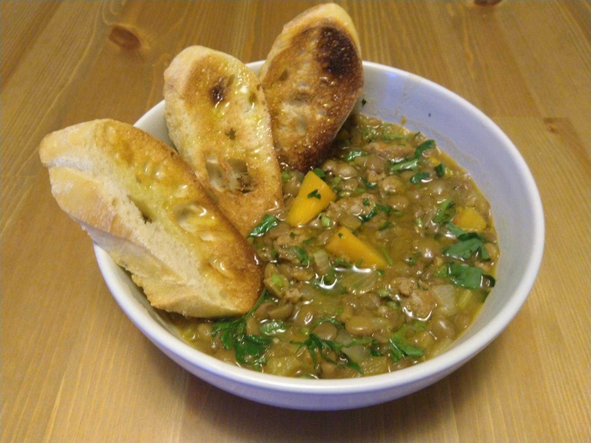 Italian sausage lentil stew